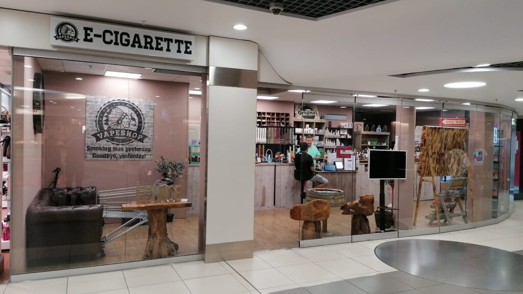enseigne vapeshop au belair centre à yverdon