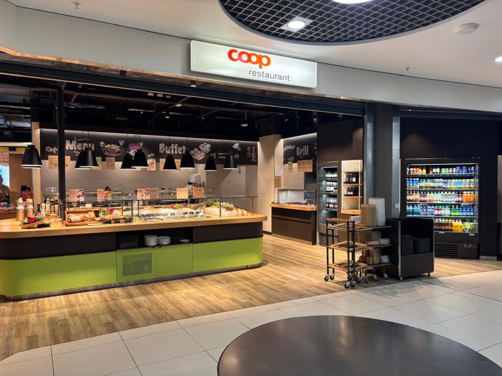 enseigne coop restaurant au belair centre à yverdon